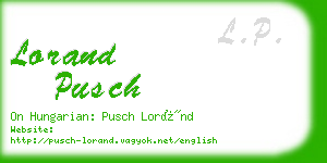 lorand pusch business card